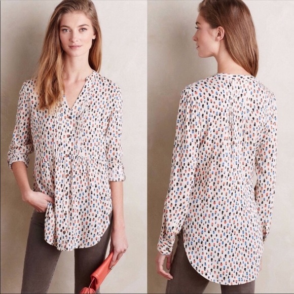 Maeve Tops - Maeve Quirky Hat Print Tunic Blouse 4 Anthro